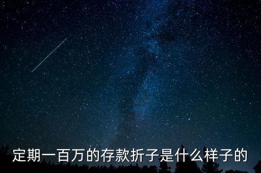 定期一百萬(wàn)的存款折子是什么樣子的