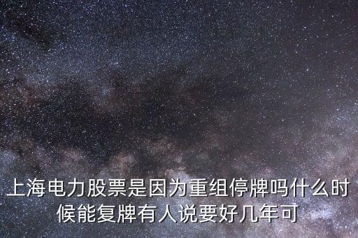 上海電氣什么時(shí)候重組，上海電力股票是因?yàn)橹亟M停牌嗎什么時(shí)候能復(fù)牌有人說(shuō)要好幾年可