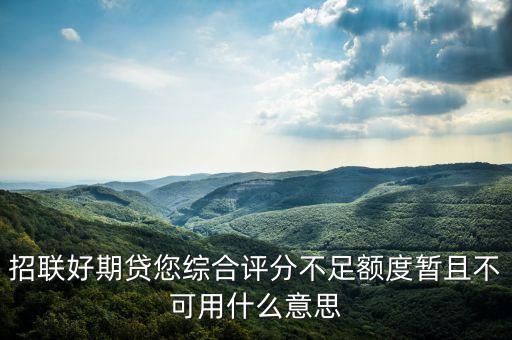 招聯(lián)好期貸您綜合評(píng)分不足額度暫且不可用什么意思