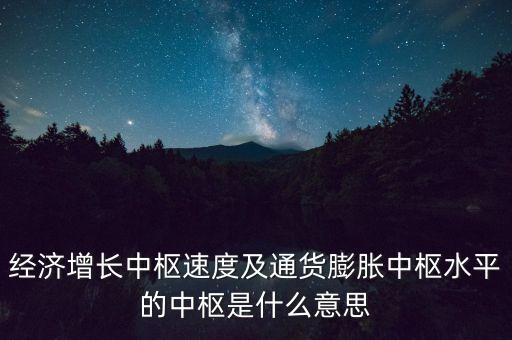 經(jīng)濟增長中樞速度及通貨膨脹中樞水平的中樞是什么意思