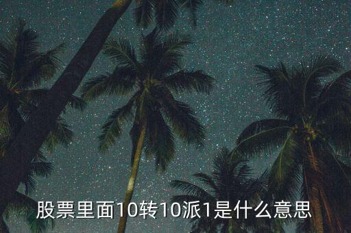股票里面10轉10派1是什么意思