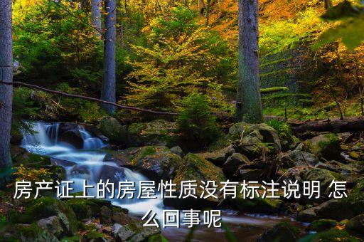 為什么老房產(chǎn)證沒有標(biāo)注商業(yè)用房，房產(chǎn)證上的房屋性質(zhì)沒有標(biāo)注說(shuō)明 怎么回事呢