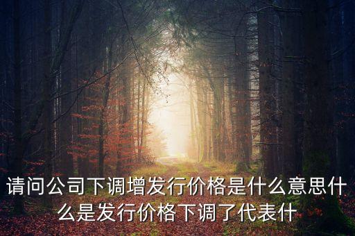 請問公司下調增發(fā)行價格是什么意思什么是發(fā)行價格下調了代表什