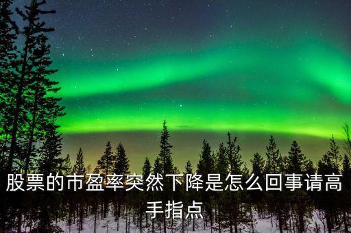 股票的市盈率突然下降是怎么回事請高手指點