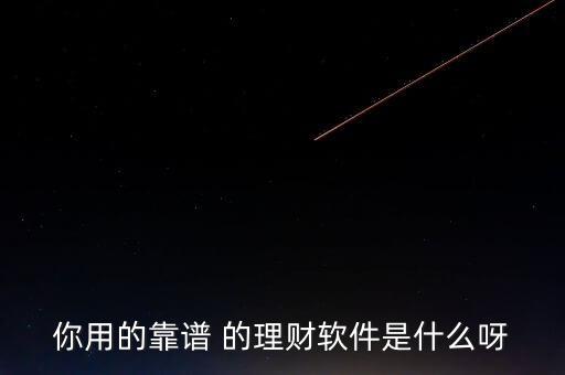 你用的靠譜 的理財(cái)軟件是什么呀