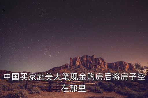 中國人在美為什么用現金買房，中國買家赴美大筆現金購房后將房子空在那里