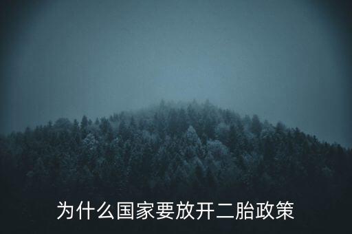 為什么國家要放開二胎政策
