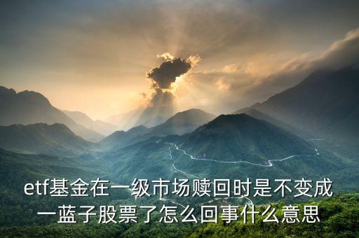 etf基金在一級市場贖回時是不變成一藍子股票了怎么回事什么意思