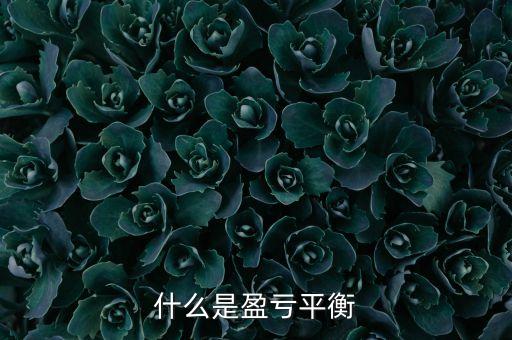 什么是盈虧平衡