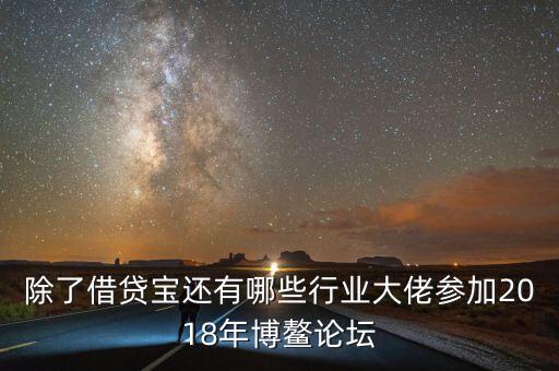 除了借貸寶還有哪些行業(yè)大佬參加2018年博鰲論壇
