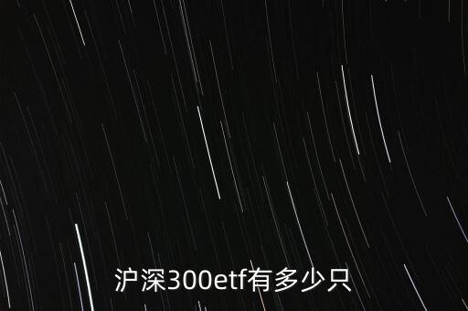 滬深300etf有多少只