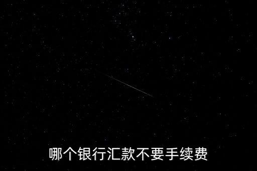 哪個(gè)銀行匯款不要手續(xù)費(fèi)