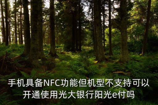 手機具備NFC功能但機型不支持可以開通使用光大銀行陽光e付嗎