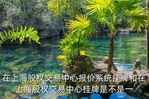 在上海股權(quán)交易中心報(bào)價(jià)系統(tǒng)掛牌和在上海股權(quán)交易中心掛牌是不是一
