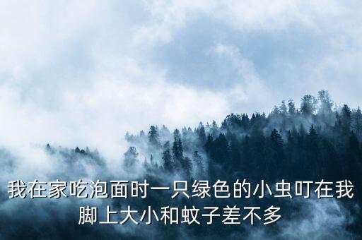 我在家吃泡面時(shí)一只綠色的小蟲叮在我腳上大小和蚊子差不多