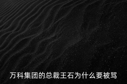 我為什么說王石不要臉，萬科集團(tuán)的總裁王石為什么要被罵