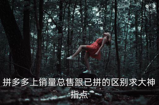 拼多多上銷(xiāo)量總售跟已拼的區(qū)別求大神指點(diǎn)