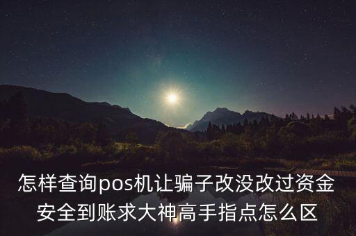 什么是收單牌照，怎樣查詢pos機(jī)讓騙子改沒改過資金安全到賬求大神高手指點(diǎn)怎么區(qū)