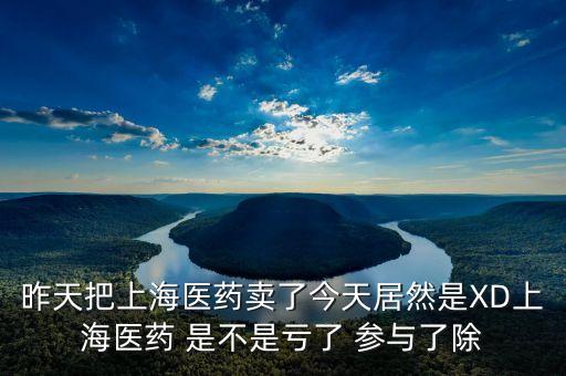 昨天把上海醫(yī)藥賣了今天居然是XD上海醫(yī)藥 是不是虧了 參與了除