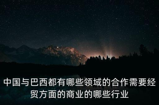 中國巴西有什么優(yōu)惠的貿(mào)易政策，中國與巴西都有哪些領域的合作需要經(jīng)貿(mào)方面的商業(yè)的哪些行業(yè)