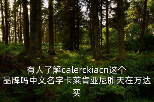 有人了解calerckiacn這個(gè)品牌嗎中文名字卡萊肯亞尼昨天在萬達(dá)買
