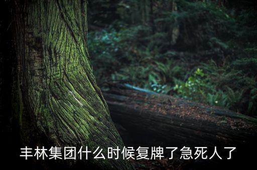 豐林集團什么時候復牌了急死人了