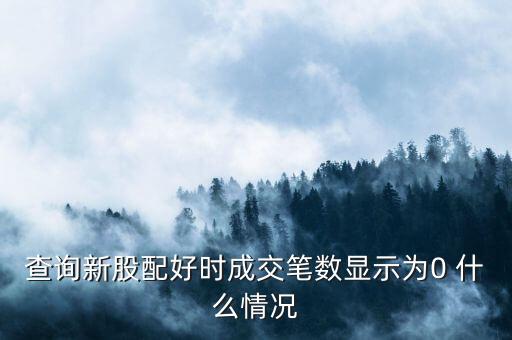 查詢新股配好時(shí)成交筆數(shù)顯示為0 什么情況