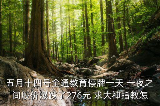 全通教育為什么停牌，全通教育股票今天為什么停牌