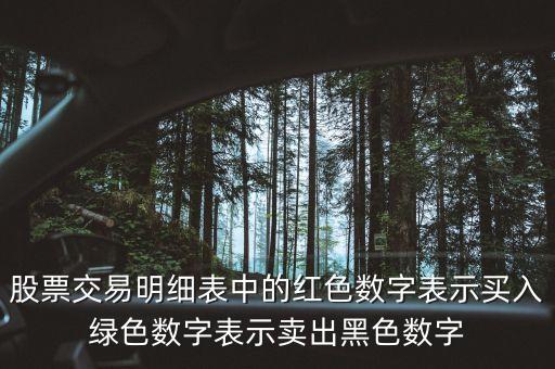 股票交易明細(xì)表中的紅色數(shù)字表示買入綠色數(shù)字表示賣出黑色數(shù)字