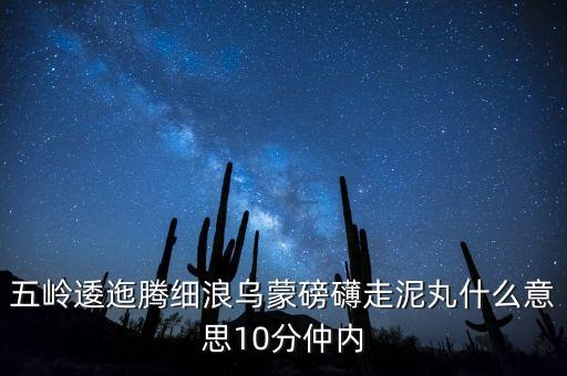 五嶺逶迤騰細(xì)浪烏蒙磅礴走泥丸什么意思10分仲內(nèi)