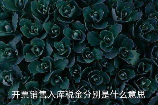 開(kāi)票銷(xiāo)售入庫(kù)稅金分別是什么意思