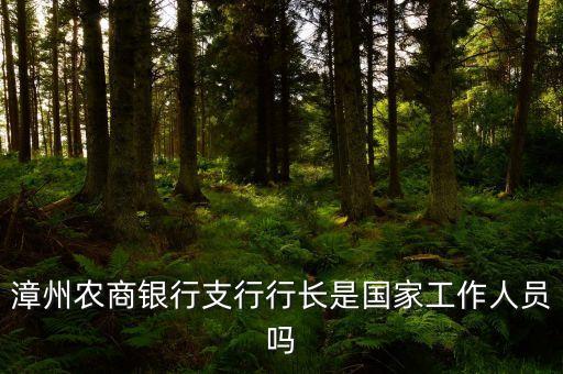 漳州農商銀行支行行長是國家工作人員嗎