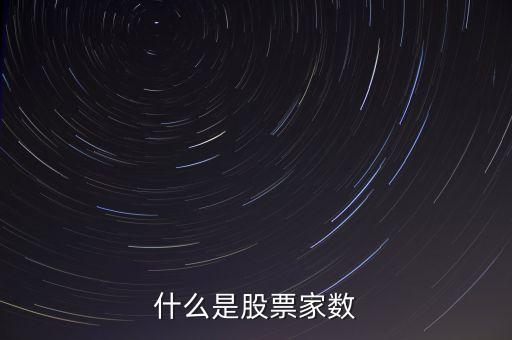 什么是股票家數(shù)