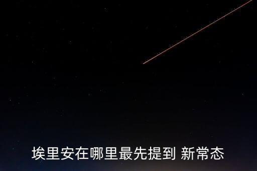 埃里安在哪里最先提到 新常態(tài)