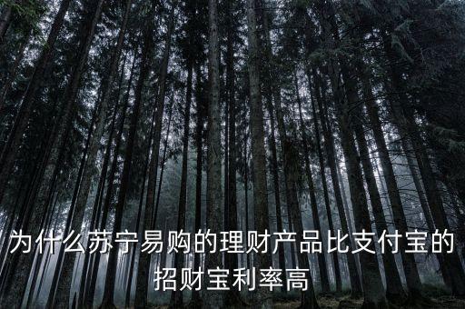 為什么蘇寧易購(gòu)的理財(cái)產(chǎn)品比支付寶的招財(cái)寶利率高