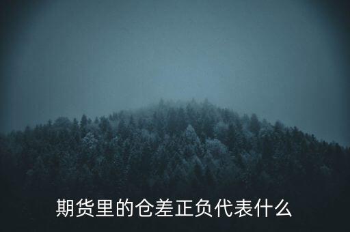 期貨里的倉差正負(fù)代表什么