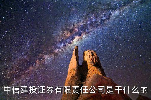 中信建投證券有限責(zé)任公司是干什么的