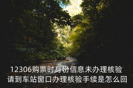 12306購(gòu)票時(shí)身份信息未辦理核驗(yàn) 請(qǐng)到車(chē)站窗口辦理核驗(yàn)手續(xù)是怎么回