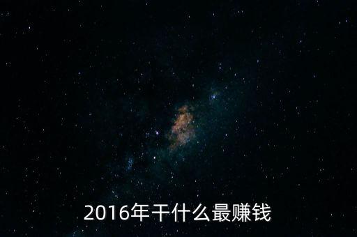 2016年干什么最賺錢