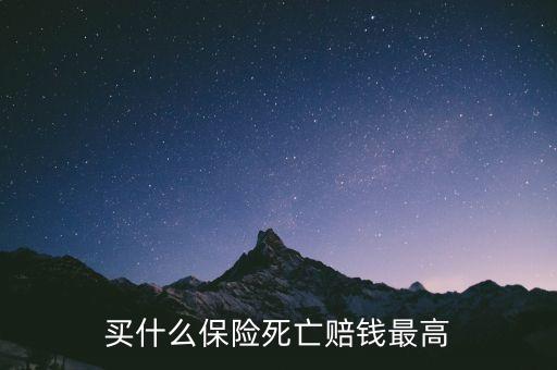 買什么保險死亡賠錢最高