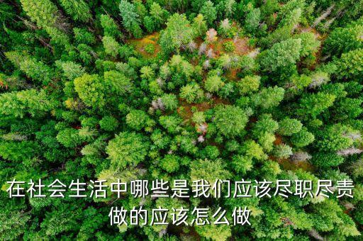 在什么什么方面盡職者，在社會生活中哪些是我們應(yīng)該盡職盡責(zé)做的應(yīng)該怎么做