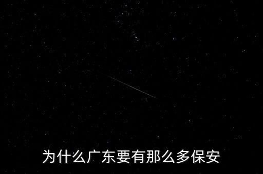 為什么廣東要有那么多保安