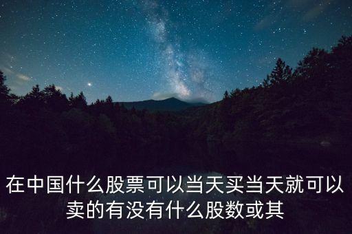 在中國什么股票可以當(dāng)天買當(dāng)天就可以賣的有沒有什么股數(shù)或其