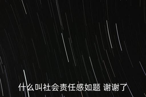 什么叫社會責(zé)任感如題 謝謝了