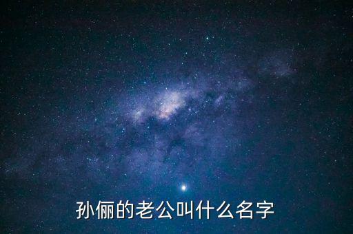 孫儷的老公叫什么名字