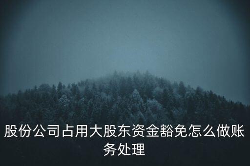 股份公司占用大股東資金豁免怎么做賬務(wù)處理