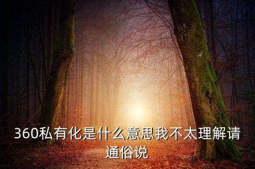 360私有化是什么意思我不太理解請(qǐng)通俗說(shuō)