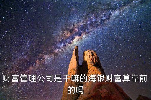 財富管理公司是干嘛的海銀財富算靠前的嗎