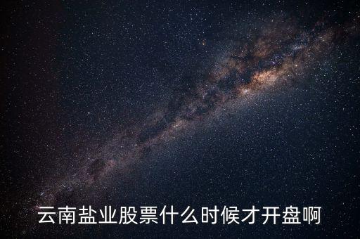 云南鹽業(yè)股票什么時候才開盤啊