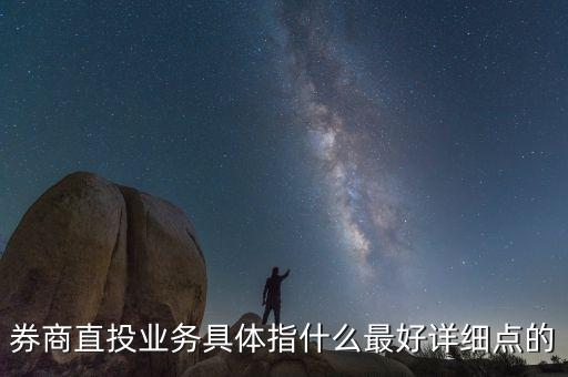 券商直投業(yè)務具體指什么最好詳細點的